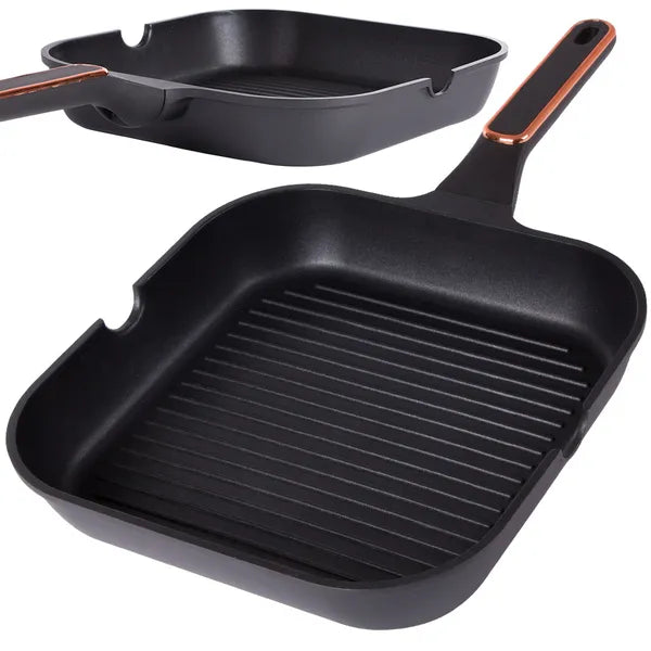 Tapadásmentes alumínium grill serpenyő, 28 cm, indukciós főzőlaphoz