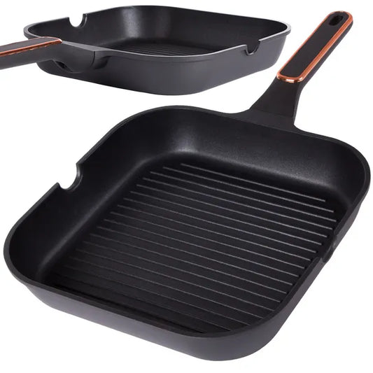 Tapadásmentes alumínium grill serpenyő, 28 cm, indukciós főzőlaphoz