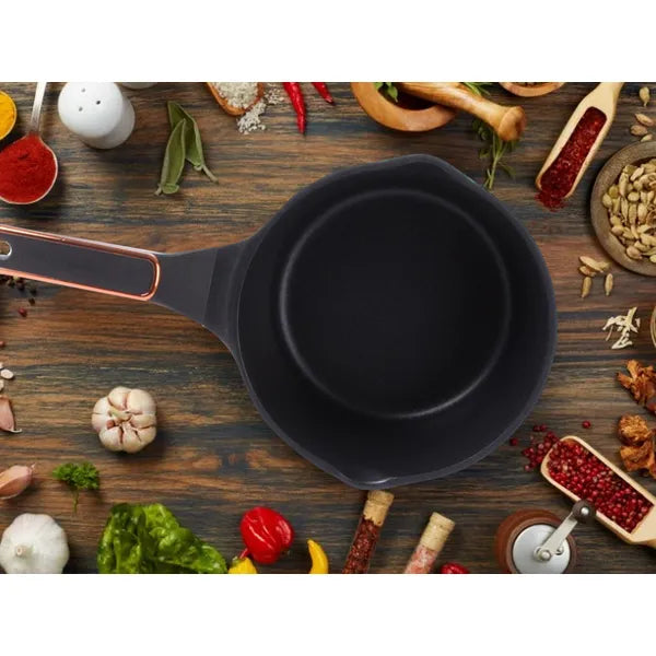 Tapadásmentes öntött alumínium lábas fedővel, 2,9 l, indukciós