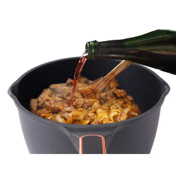 Tapadásmentes öntött alumínium lábas fedővel, 2,9 l, indukciós