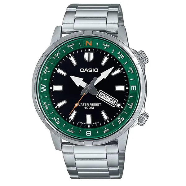 Casio MTD-130D-1A3 férfi karóra, acél szíj, WR100, kvarc