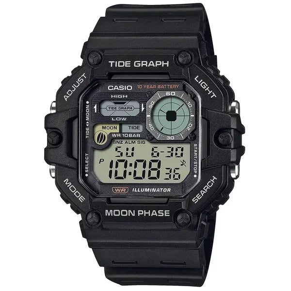 Casio WS-1700H-1AV férfi digitális sportóra holdfázis és árapály, WR100