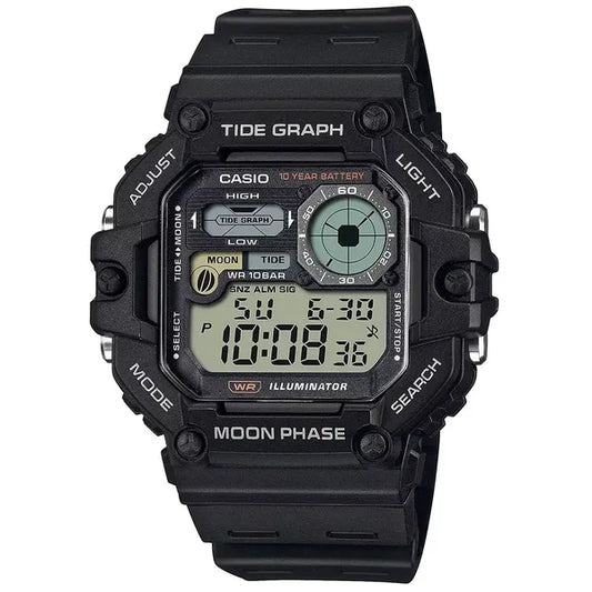 Casio WS-1700H-1AV férfi digitális sportóra holdfázis és árapály, WR100