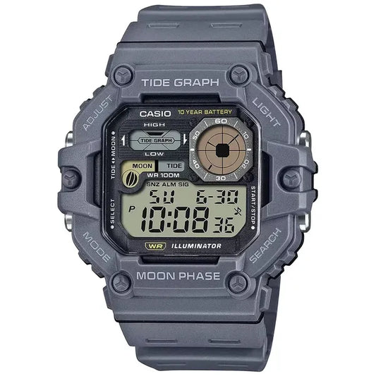Casio WS-1700H-8AV férfi digitális holdfázis óra, WR100, szürke