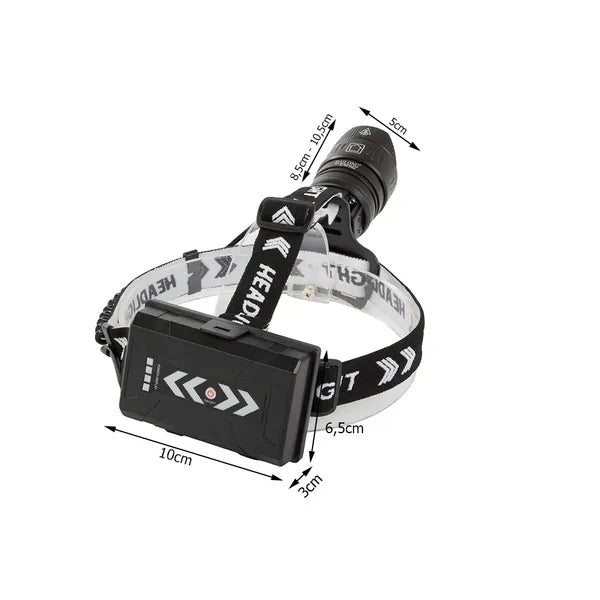 Bailong XHP360 LED fejlámpa 1000 m zoom, powerbank, IPX6