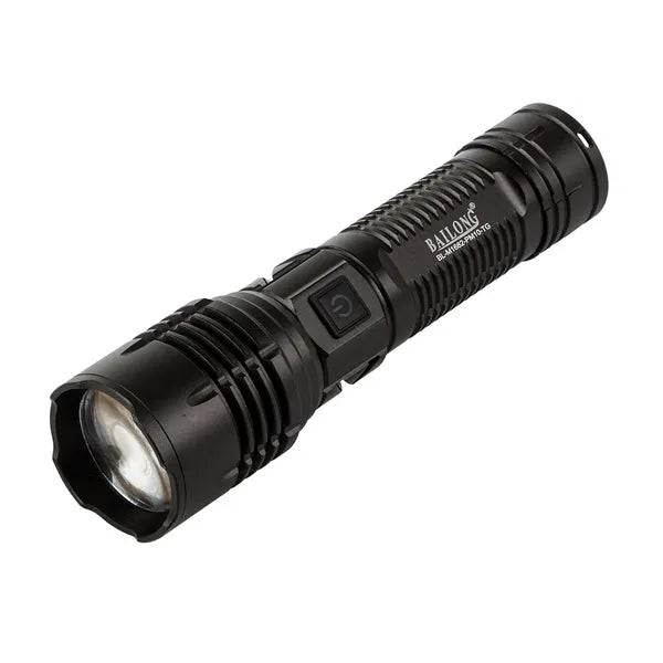 Taktikai LED zseblámpa 600 m, CREE PM10-TG, zoom, USB-C powerbank