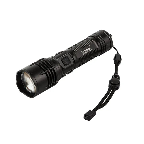 Taktikai LED zseblámpa 600 m, CREE PM10-TG, zoom, USB-C powerbank