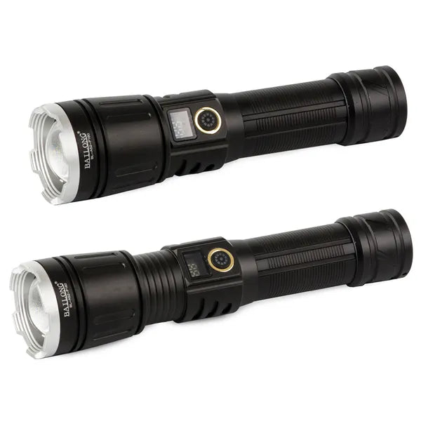 Taktikai LED zseblámpa XHP160 zoommal, power bank, IPX5, 1000 m