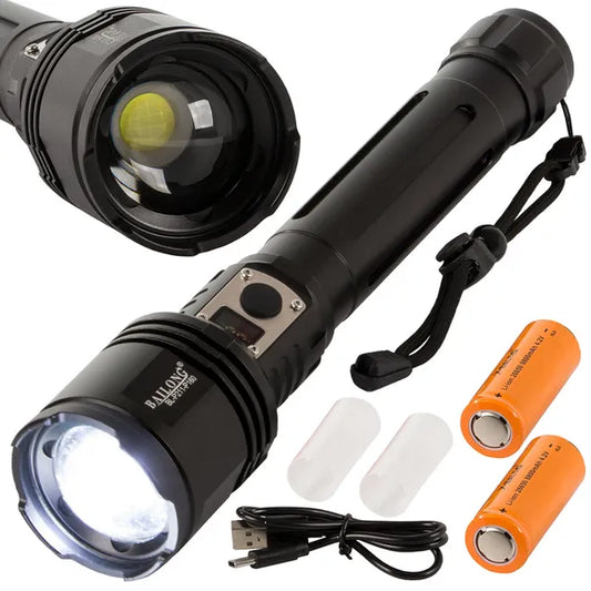 Bailong P221 taktikai zseblámpa CREE XHP160 LED, 1000 m, USB-C power bank