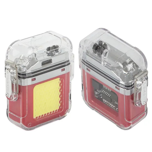 USB-tölthető plazma öngyújtó COB LED zseblámpával, vízálló, akkumulátoros