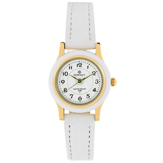 Gyermek karóra elsőáldozásra, Perfect LP195-03, fehér-arany, quartz, 24 mm