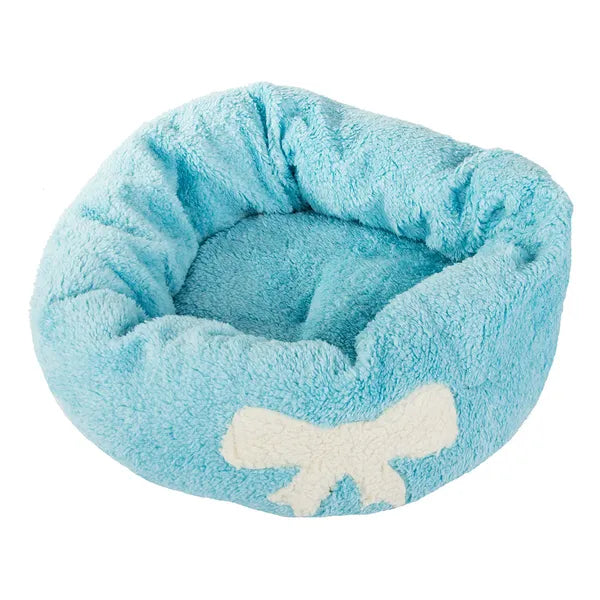 Puha plüss kerek kutya-macska fekhely levehető párnával, 50 cm