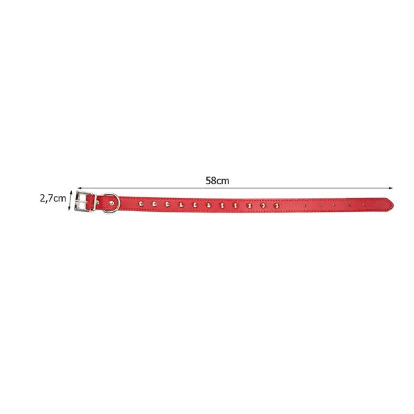 Szegecses eco-bőr kutya nyakörv, állítható 39–48 cm (M)