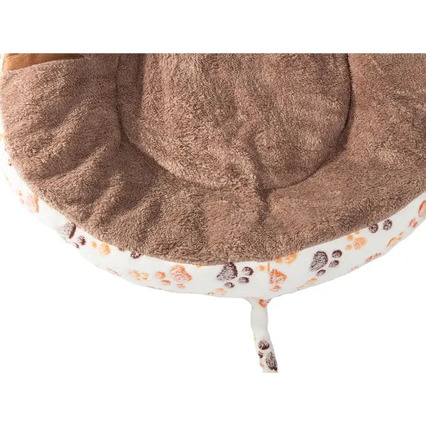 Plüss kutya- és macskaágy, kerek, 60 cm, csúszásgátló vízálló alj