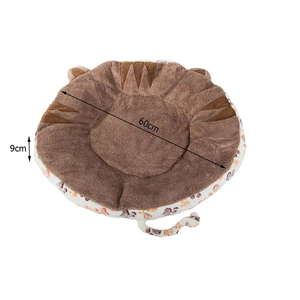Plüss kutya- és macskaágy, kerek, 60 cm, csúszásgátló vízálló alj