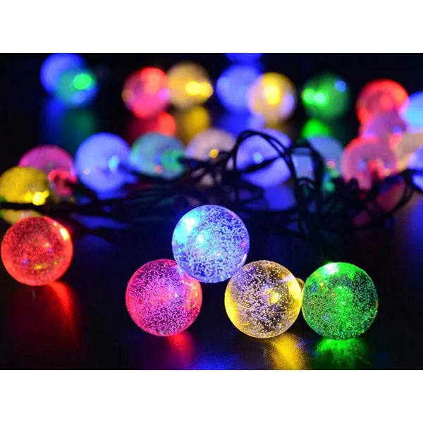 Napelemes kültéri fényfüzér, 20 színes LED, 4,5 m, IP65