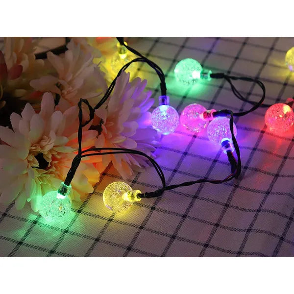 Napelemes kültéri fényfüzér, 20 színes LED, 4,5 m, IP65