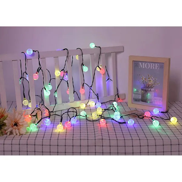 Napelemes kültéri fényfüzér, 20 színes LED, 4,5 m, IP65