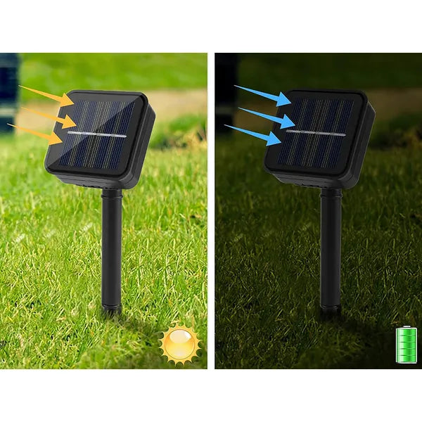 Napelemes kültéri fényfüzér, 20 színes LED, 4,5 m, IP65