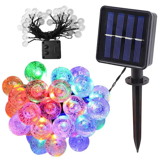 Napelemes kerti fényfüzér 40 színes LED, 7 m, IP65