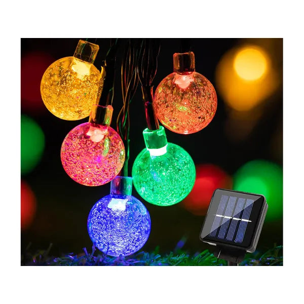 Napelemes kerti fényfüzér 40 színes LED, 7 m, IP65