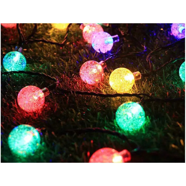 Napelemes kerti fényfüzér 40 színes LED, 7 m, IP65