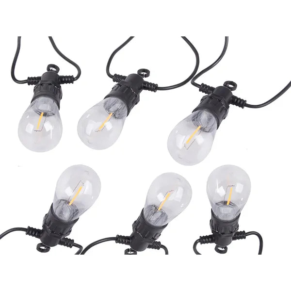 Kültéri LED fényfüzér 10 m, 10 izzó, meleg fehér, IP44