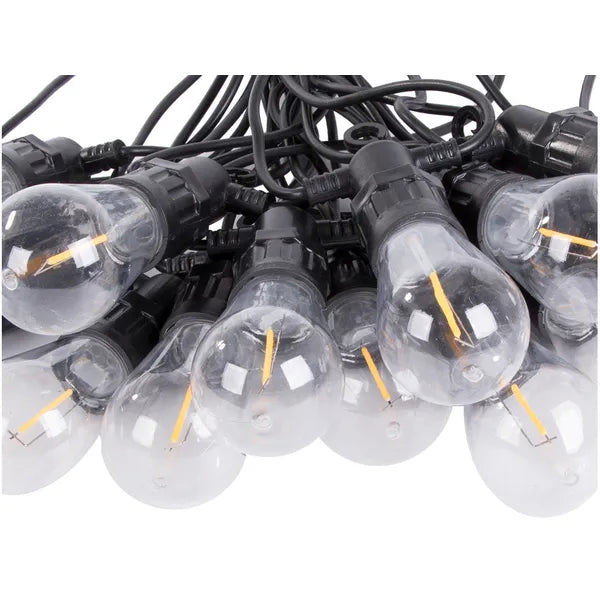 Kültéri LED fényfüzér 10 m, 10 izzó, meleg fehér, IP44