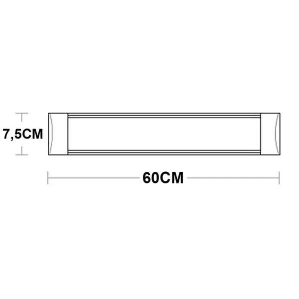 LED felületre szerelhető lámpatest 60 cm 18 W, meleg fény
