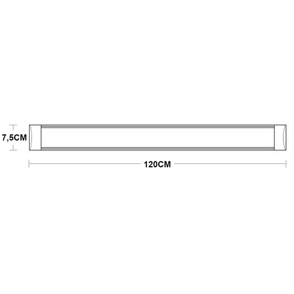 LED felületre szerelhető lámpatest 120 cm 28 W 6500 K 120°