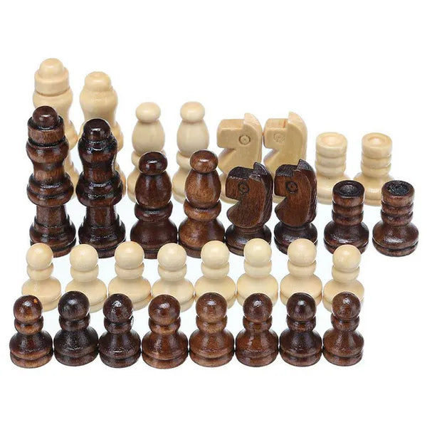 3 az 1-ben nagy fa társasjáték készlet: sakk, dáma, triktrak, 29,5×29,5 cm