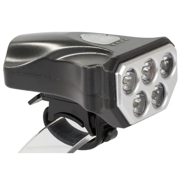 Első kerékpár lámpa 5 LED, USB-tölthető, IPX4 vízálló