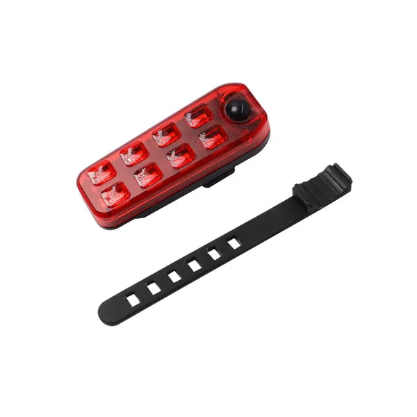 LED USB tölthető hátsó kerékpárlámpa, 5 üzemmód, vízálló, CE, piros