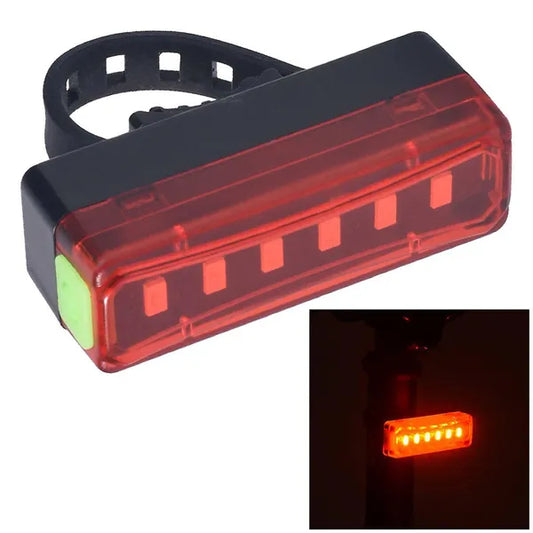 USB-tölthető hátsó kerékpár LED lámpa, piros fény, 4 mód, vízálló
