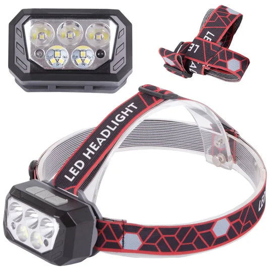 LED fejlámpa SQ-870, 3×XHP30+6 SMD, USB-tölthető 18650, 500 m hatótáv