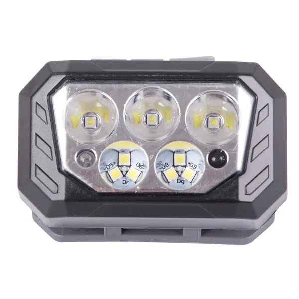 LED fejlámpa SQ-870, 3×XHP30+6 SMD, USB-tölthető 18650, 500 m hatótáv