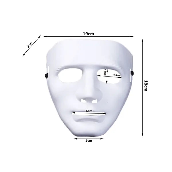 Fehér Michael Myers horror maszk, műanyag, univerzális, elasztikus pánttal