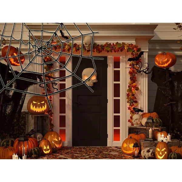 Mű pókháló dekoráció, fekete, 90×90 cm – Halloween partyhoz
