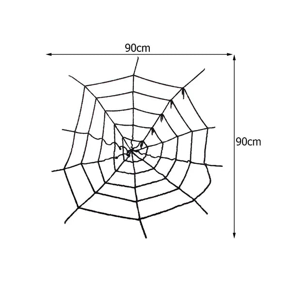 Mű pókháló dekoráció, fekete, 90×90 cm – Halloween partyhoz