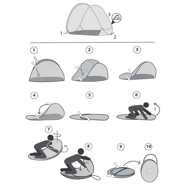 Springos pop-up strandsátor 150×120 cm UV50 védelemmel hordtáskával