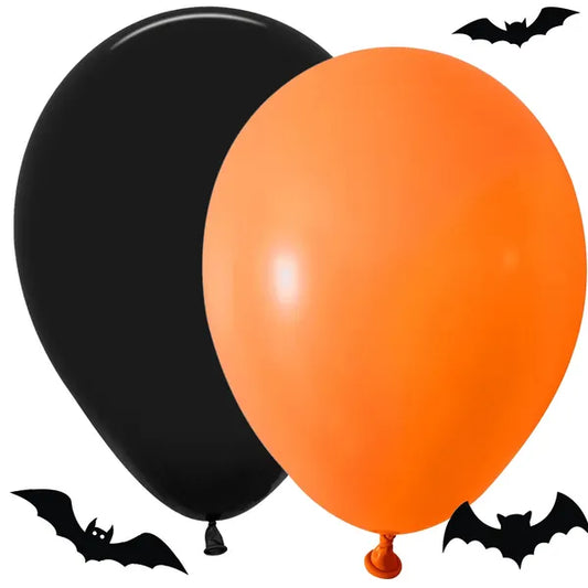 Halloween lufikészlet fekete-narancs színben, 20 db, 40 cm