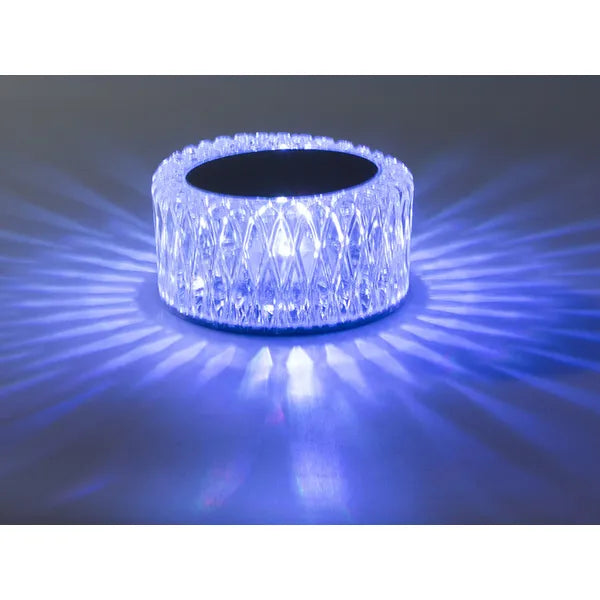 Kristályhatású LED RGB asztali lámpa, USB-töltés, távirányítóval