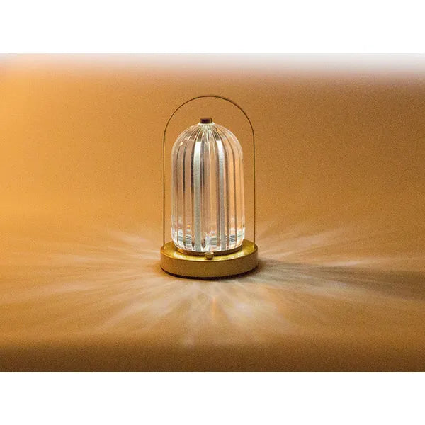 Kristályhatású LED éjjeli asztali lámpa, USB-akkus, érintős, 3 fényárnyalat