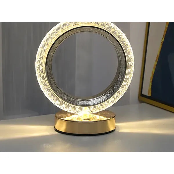 Kristályhatású RGB LED éjjeli asztali lámpa, újratölthető, USB-C
