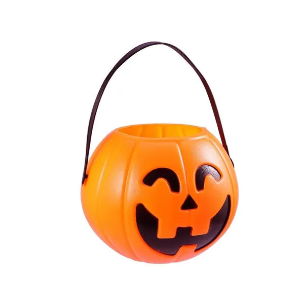 Halloween tök alakú cukorgyűjtő vödör 15×13 cm, narancssárga