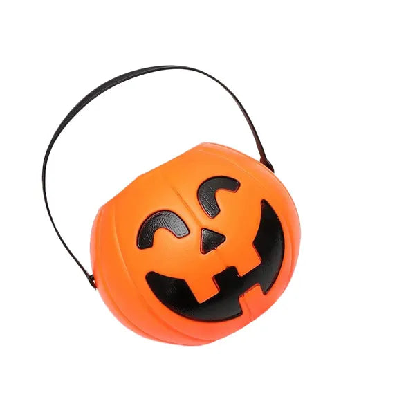 Halloween tök alakú cukorgyűjtő vödör 15×13 cm, narancssárga