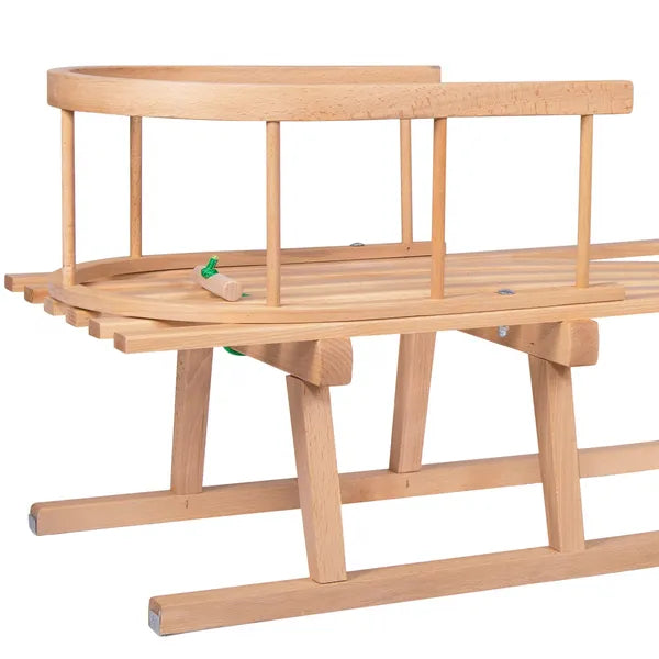 Fa gyerekszánkó levehető háttámlával, bükkfa 90 cm