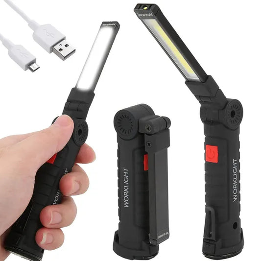5 az 1-ben mágneses szerelőlámpa, COB LED, USB-s tölthető, kihajtható kar
