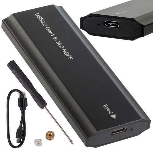 M.2 SATA (NGFF) SSD külső ház USB 3.1 Type-C, 2230-2280 mm
