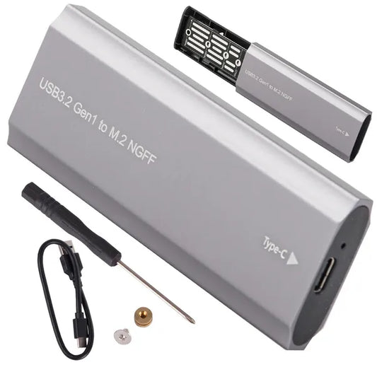 M.2 SATA NGFF SSD ház USB 3.1 Type-C, 2230-2280 mm, ezüst